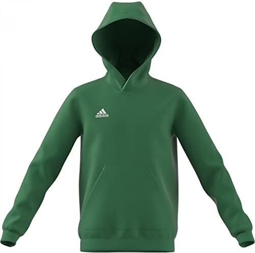 Adidas Entrada 22 Sweat Hoodie Felpa con Cappuccio, Team Green White, 164 Unisex Bambini e ragazzi