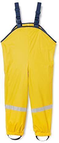 Playshoes Pantaloni fango, salopette antipioggia, sfoderati, Pantaloni antipioggia antivento e impermeabili Unisex Bambini e ragazzi, giallo, 140