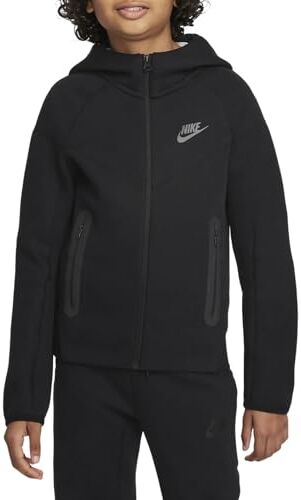 Nike -010 B NSW Tech FLC FZ Felpa con Cappuccio Bambino Black/Black/Black Taglia M