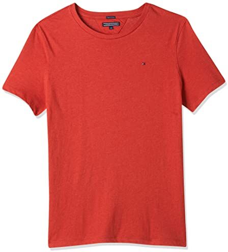 Tommy Hilfiger BOYS BASIC CN KNIT S/S, Maglietta, Bambini e ragazzi, Apple Red Heather, 3