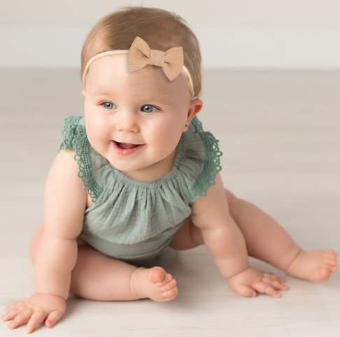 Fashband Fascia per capelli per bambini Nylon fiocco nodo capelli banda elastica fiore accessori per capelli per neonato ragazza bambino Toddler (confezione da 2)