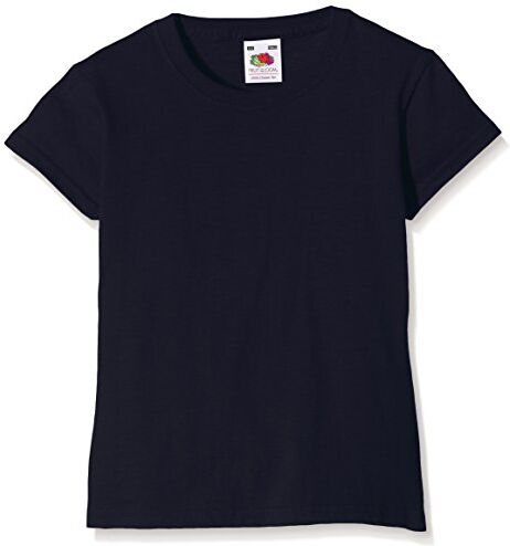 Fruit of the Loom Valueweight, T-Shirt Bambina, Blu (Deep Navy), 12-13 anni (Dimensioni Produttore:34)