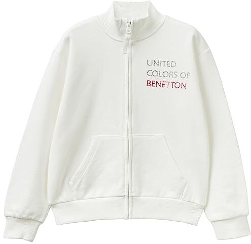 United Colors Of Benetton Giacca M/L , Maglia di Tuta Bambine e ragazze, Bianco Latte 074, L