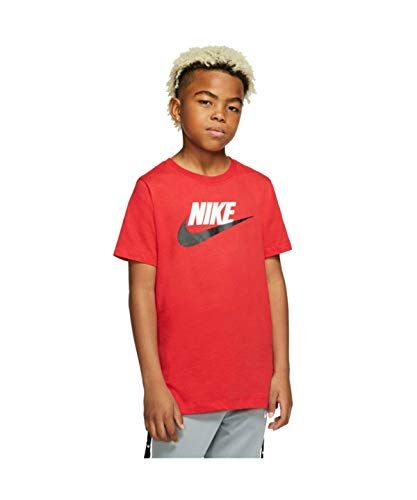 Nike Futura Icon Td, Maglietta A Maniche Corte Unisex Bambini E Ragazzi, Rosso (University Red/Black), 130