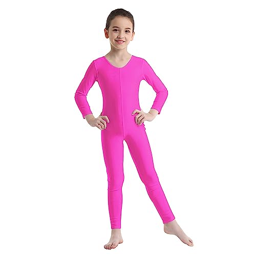 Freebily Body Ginnastica Artistica Bambina Maniche Lunghe Ballerina Vestito Danza Classica Balletto Tuta Sportiva Invernale Jumpsuit Pagliaccetto Tutine Dancewear Rosa rosso B 8-10 anni