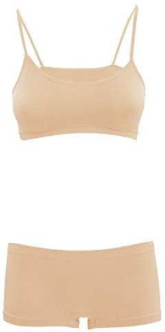 Toocool Completo Intimo Bambina Danza Microfibra Brassiere Reggiseno Pantaloncini TZ078 [4/6,Beige]