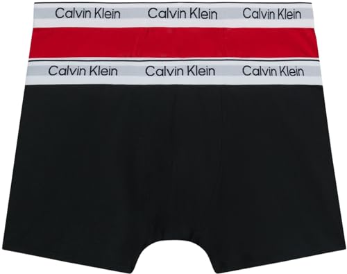 Calvin Klein 2Pk Trunk Costume da Bagno, Red, 10-12 Bambino