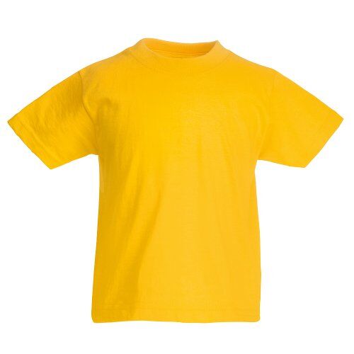 Fruit of the Loom , maglietta per bambini nera, tutte le età Yellow 14-15 Anni
