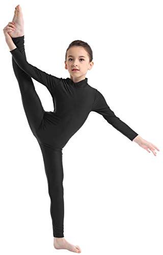 Freebily Body Ginnastica Artistica Bambina Maniche Lunghe Ballerina Vestito Danza Classica Balletto Tuta Sportiva Invernale Jumpsuit Pagliaccetto Tutine Dancewear Nero 13-14 anni