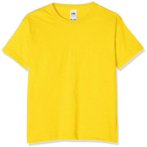 Fruit of the Loom T-Shirt Bambino, Giallo (Sunflower), 9-11 Anni (Manufacturer Size:32)