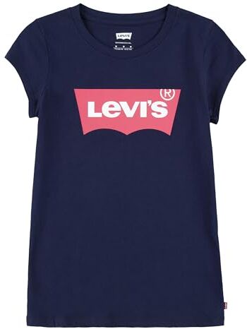 Levis Lvg S/S Batwing Tee, T-shirt Bambine e ragazze, Blu (Peacoat/Tea Tree Pink), 5 anni