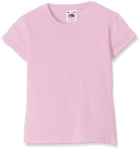 Fruit of the Loom Valueweight, T-Shirt Bambina, Rosa (Light Pink), 5-6 anni (Dimensioni Produttore:26)