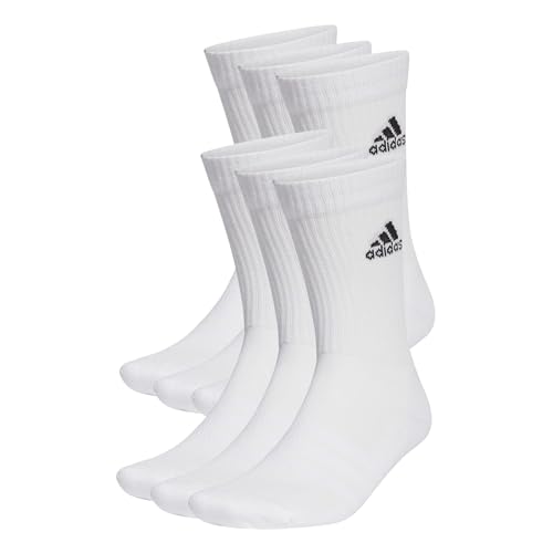 Adidas Cushioned Sportswear Crew 6 Pairs Socks Calzini, White/Black, M Unisex Bambini e ragazzi (Pacco da 6)