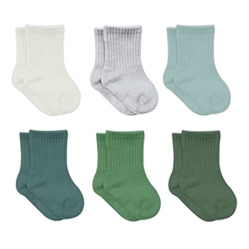 bistyle Cotone 6 paia di calzini per neonati da 0 a 3 mesi a 2 – 3 anni   calzini profumati per bambini   calzini per bambini, Nil verde, 12-24 Mesi