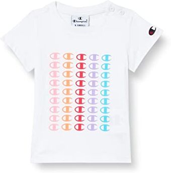 Champion Legacy American Classics-Multi-Logo S/S T-Shirt, Bianco, 2 Anni Bimba