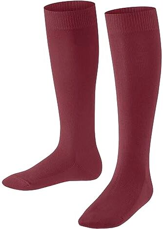 Falke Family K KH cotone sostenibile al ginocchio tinta unita 1 paio, Calzini lunghi Unisex Bambini, Rosso (Ruby 8830) nuovo ecologico, 23-26