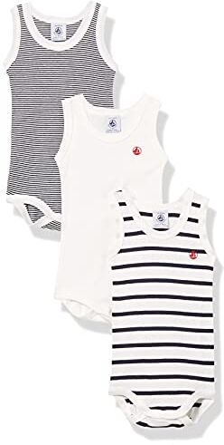 Petit Bateau , Body senza maniche (Pacco da 3) Unisex Bimbi 0-24, Variante 1, 12 mesi