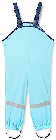 Playshoes Pantaloni fango, salopette antipioggia, sfoderati, Pantaloni antipioggia antivento e impermeabili Unisex Bambini e ragazzi, turchese, 104