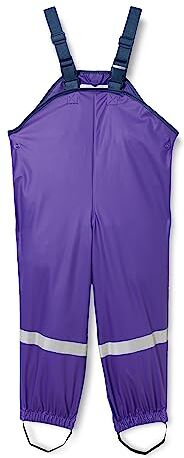 Playshoes Pantaloni fango, salopette antipioggia, sfoderati, Pantaloni antipioggia antivento e impermeabili Unisex Bambini e ragazzi, viola, 128