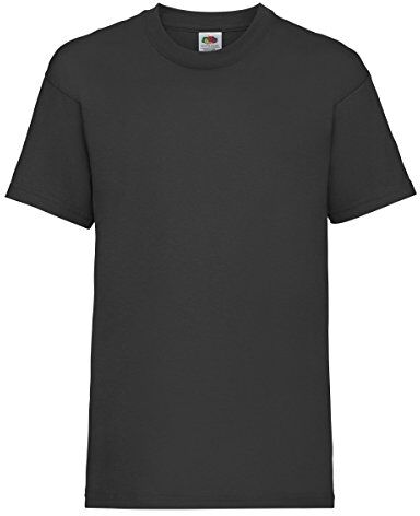 Fruit of the Loom T-Shirt Bambino, Nero (Black), 12-13 Anni (Manufacturer Size:34)