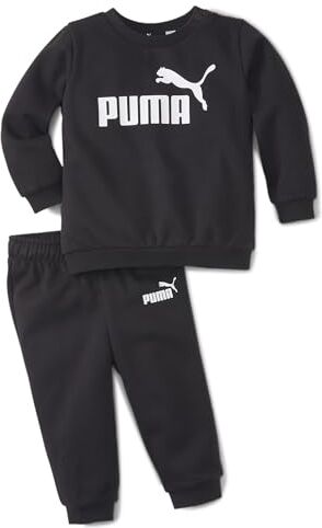 Puma 4063699328851 Minicats ESS Crew Jogger FL Tuta Sportiva, Cotton Black, 98, 24 mesi