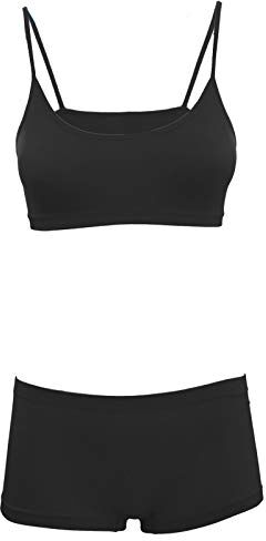 Toocool Completo Intimo Bambina Danza Brassiere Reggiseno Pantaloncini LO-TZ078 [8/10,Nero]