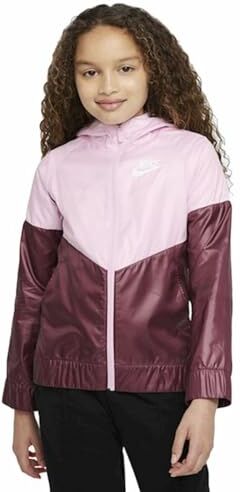 Nike Giacca da Ragazza con Cappuccio Windrunner Rosa Taglia S (128-137 CM) Codice DB8521-663