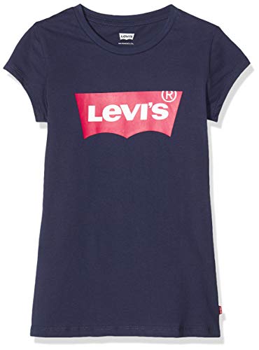 Levis Lvg S/S Batwing Tee, T-shirt Bambine e ragazze, Blu (Peacoat/Tea Tree Pink), 12 anni