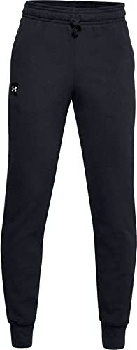 Under Armour Jogger Rival Fleece Pantaloni Tuta, Bambino, Black / / Onyx White (001), YSM