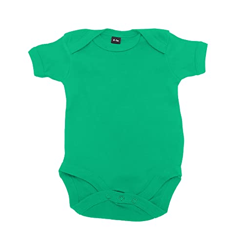 Babybugz Body per Neonato Manica Corta in Vari Colori Disponibili (0-3 mesi) (Verde)