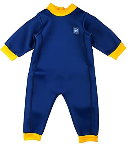 Splash About Warm in One Costume da Bagno Caldo per Bambini, Navy & Giallo, 6-12 Mesi