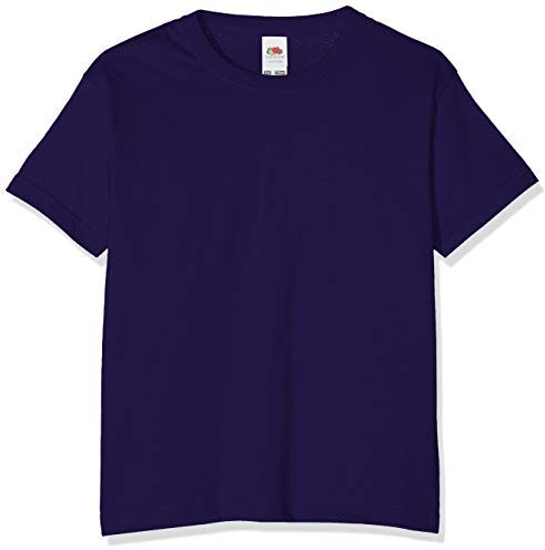 Fruit of the Loom T-Shirt Bambino, Viola (Purple), 5-6 Anni (Manufacturer Size:26)