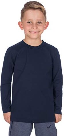 Trigema Jungen Langarm Shirt 100% Baumwolle, Maglia a maniche lunghe Bambino, Blu (navy 046), 7 anni (Taglia Produttore: 128)