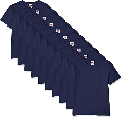 Fruit of the Loom Kids 10 Pack T-shirt, Blu (Navy 32), 9-11 Anni (Pacco da 10) Bambino