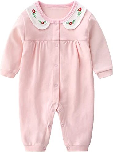 Fewlby Bambina Pagliaccetto in Cotone Pigiama Ragazze Tutina Body a Maniche Lunghe Fumetto Outfits, 6-9 Mesi