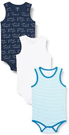 Care Body NS AOP (3-pack), Body Senza Maniche Unisex Bimbi 0-24, Blu Blue (769), 0-1 mesi