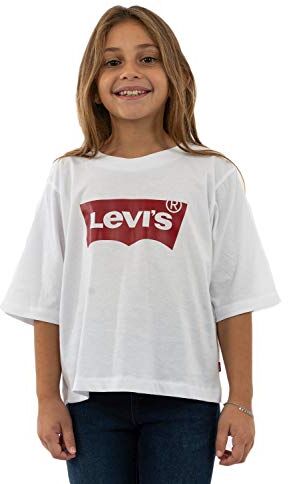 Levis Lvg Light Bright Cropped Top Bambine e Ragazze, Bianca, 10 anni