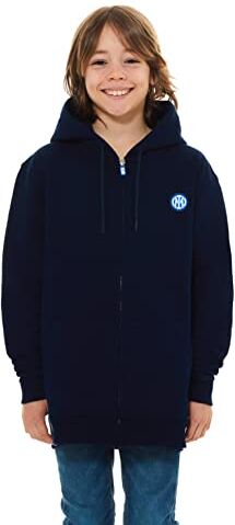 Inter Felpa con Cappuccio e Zip Bambino/a, Collezione Esclusiva Calcio Balilla, Taglia 6 Anni 100% Cotone Prodotto Ufficiale Tifosi Nerazzurri