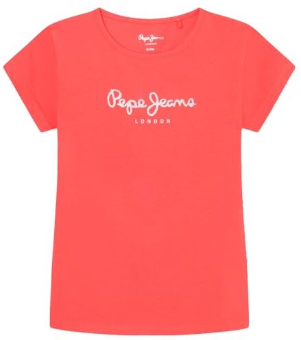 Pepe Jeans Hana Glitter, T-shirt Bambine e ragazze, Rosso (Crispy Red),10 anni