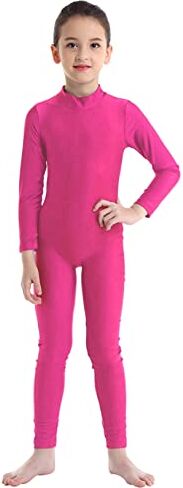 Freebily Body Ginnastica Artistica Bambina Maniche Lunghe Ballerina Vestito Danza Classica Balletto Tuta Sportiva Invernale Jumpsuit Pagliaccetto Tutine Dancewear Rosa rosso 5-6 anni