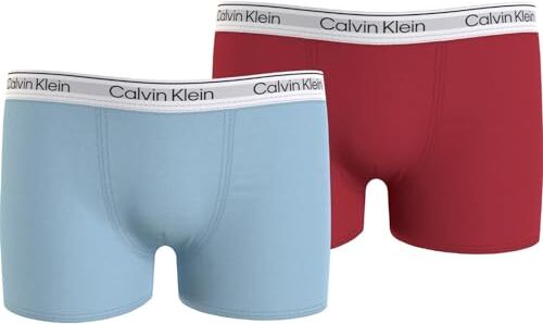 Calvin Klein 2Pk Trunk Costume da Bagno, Blue, 12-14 Bambino