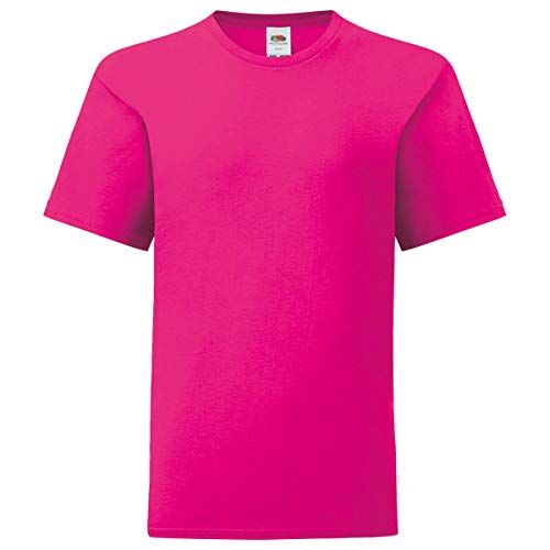 Fruit of the Loom Iconic Maglietta da bambino, taglia 104-164 fucsia 14 anni