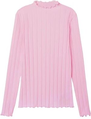 NAME IT Nkfnoline LS Slim Top Noos Maglietta a Maniche Lunghe, Parfait Rosa, 158-164 Bambina