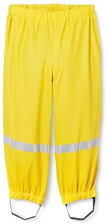 Playshoes Pantaloni fango, salopette antipioggia, sfoderati, Pantaloni antipioggia antivento e impermeabili Unisex Bambini e ragazzi, pantaloni gialli, 92