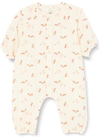 Petit Bateau , Tuta lunga Bimba 0-24, Bianco Avalanche/Multicolore, 24 mesi