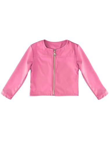 JOPHY & CO. Giacchetta Coprispalle Bambina Ecopelle a Maniche Lunghe (cod. ) (6 Anni, Fucsia Zip)