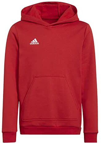 Adidas Entrada 22 Sweat Hoodie Felpa con Cappuccio, Team Power Red 2, 164 Unisex Bambini e ragazzi