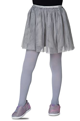 LORES , Collant in tinta unita da bambina, con piedi, opachi, 40 denari, per danza classica (realizzati in Italia), Grey, 3-4 Anni