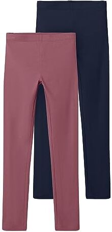 NAME IT Nkfvivian 2P Legging L Noos, Leggings Bambine e ragazze, Rosa (Deco Rose/Pack:PACKED WITH DARK SAPPHIRE), 110-116