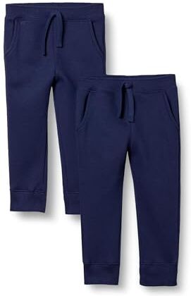 Amazon Essentials Joggers Bambine e Ragazze, Pacco da 2, Blu Marino, 5 Anni